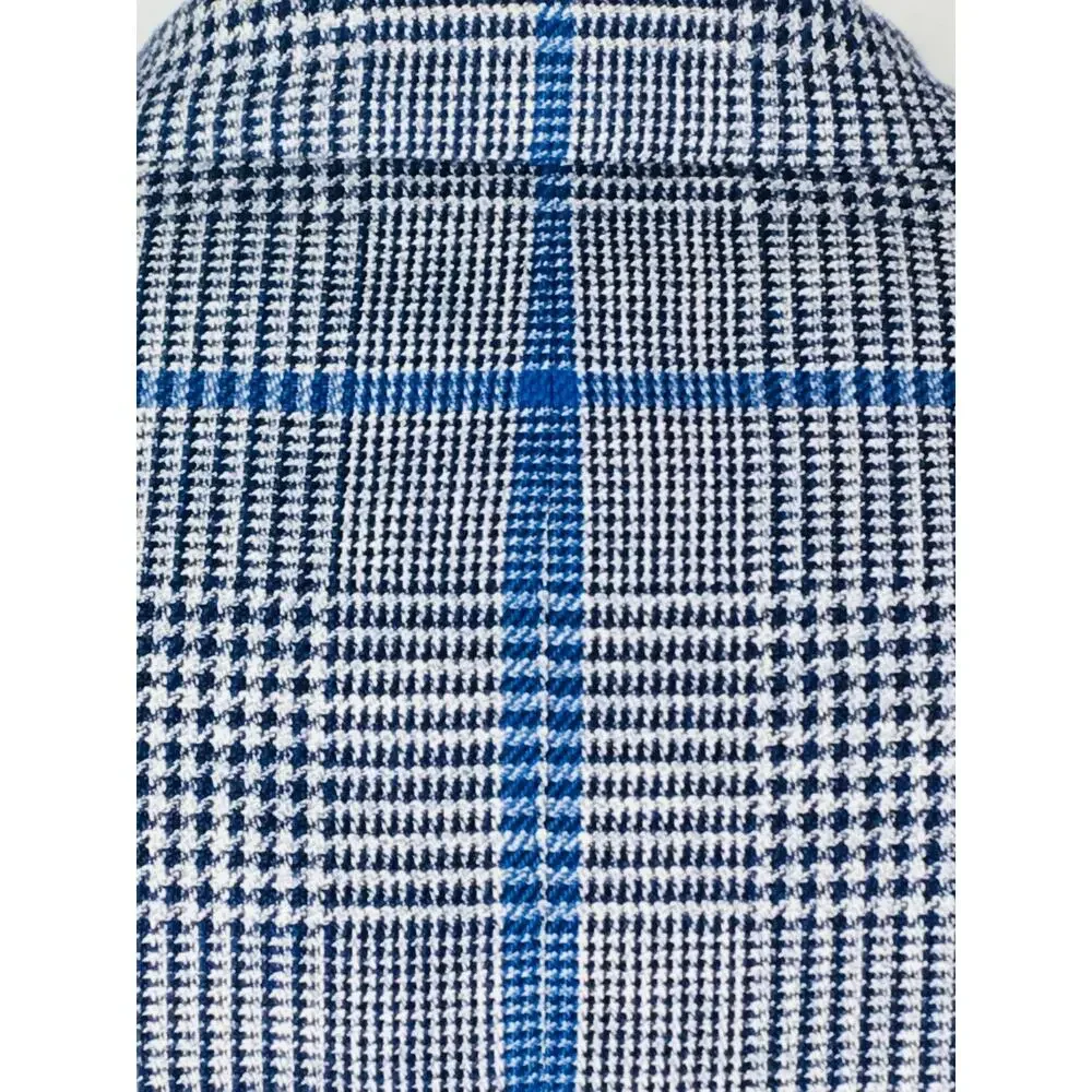 42R LBM 1911 Italy Mens 2 Bttn Blazer Sport Coat Glen Check Blue Gray Italy 52R